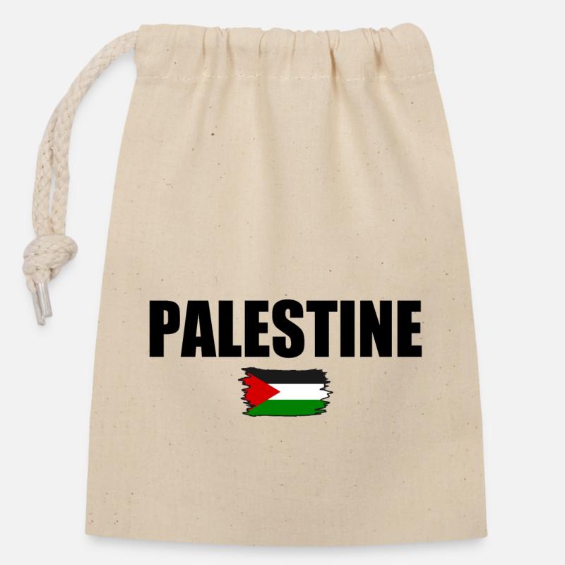 Palestine Palestine - Sac cadeau en coton avec cordon (14 x 20 cm) - nature
