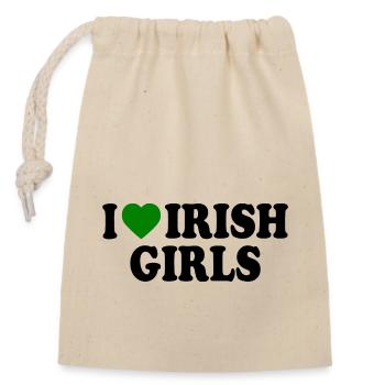 I love irish girls - Closable cotton gift bag (14x20cm) - nature - Front