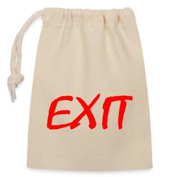 Exit - Verschließbarer Geschenkbeutel aus Baumwolle (14x20cm) - Natur - Vorne