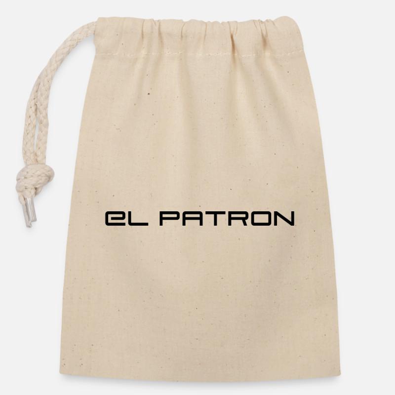 El Patron – Der Chef Look - Verschließbarer Geschenkbeutel aus Baumwolle (14x20cm) - Natur