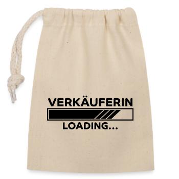 Verkäuferin Spruch Lustiges Verkäuferin Geschenk - Verschließbarer Geschenkbeutel aus Baumwolle (14x20cm) - Natur - Vorne