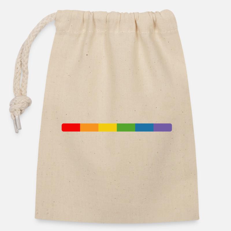 Tshirt arc-en-ciel LGBT tshirt queer csd - Sac cadeau en coton avec cordon (14 x 20 cm) - nature