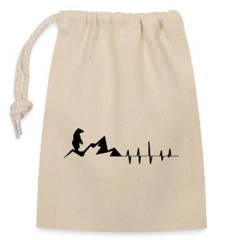 Heartbeat - Bear - Mountain - (2) - Closable cotton gift bag (14x20cm) - nature - Front