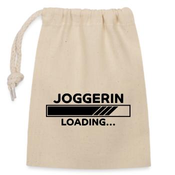 Joggerin Spruch Laufen Joggen Joggerin Geschenk - Verschließbarer Geschenkbeutel aus Baumwolle (14x20cm) - Natur - Vorne