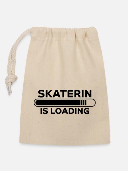 Skaterin Spruch Skating Lustiges Skaterin Geschenk - Verschließbarer Geschenkbeutel aus Baumwolle (14x20cm) - Natur