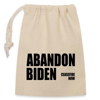 Abandon biden - Closable cotton gift bag (14x20cm) - nature - Front