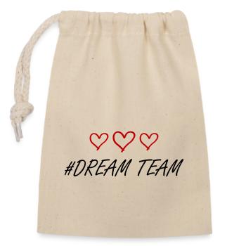 Dream Team Heart Love - Sac cadeau en coton avec cordon (14 x 20 cm) - nature - Devant