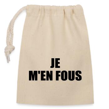 je m'en fous - Sac cadeau en coton avec cordon (14 x 20 cm) - nature - Devant