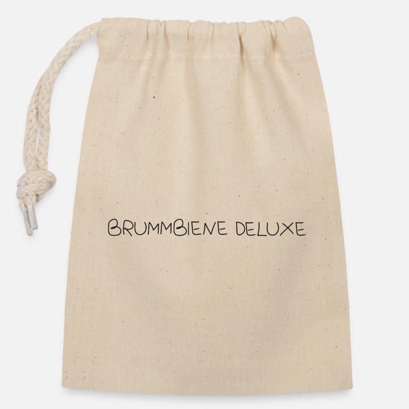 Brummbiene deluxe - Verschließbarer Geschenkbeutel aus Baumwolle (14x20cm) - Natur