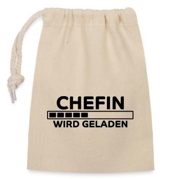 Chefin Spruch Familie Beruf Lustig Chefin Geschenk - Verschließbarer Geschenkbeutel aus Baumwolle (14x20cm) - Natur - Vorne