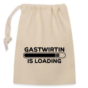 Gastwirtin Spruch Kneipe Wirtin Gastwirt Geschenk - Verschließbarer Geschenkbeutel aus Baumwolle (14x20cm) - Natur - Vorne