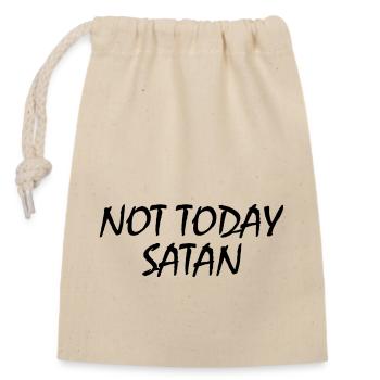 Not today satan - Verschließbarer Geschenkbeutel aus Baumwolle (14x20cm) - Natur - Vorne