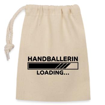 Handballerin Spruch Lustiges Handballerin Geschenk - Verschließbarer Geschenkbeutel aus Baumwolle (14x20cm) - Natur - Vorne