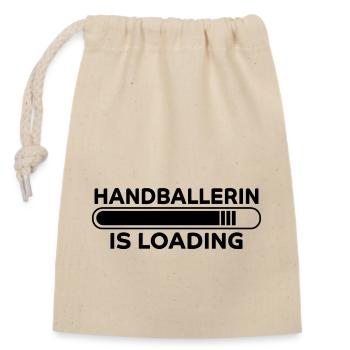 Handballerin Spruch Lustiges Handballerin Geschenk - Verschließbarer Geschenkbeutel aus Baumwolle (14x20cm) - Natur - Vorne