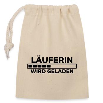 Läuferin Spruch Laufen Lustiges Läuferin Geschenk - Verschließbarer Geschenkbeutel aus Baumwolle (14x20cm) - Natur - Vorne