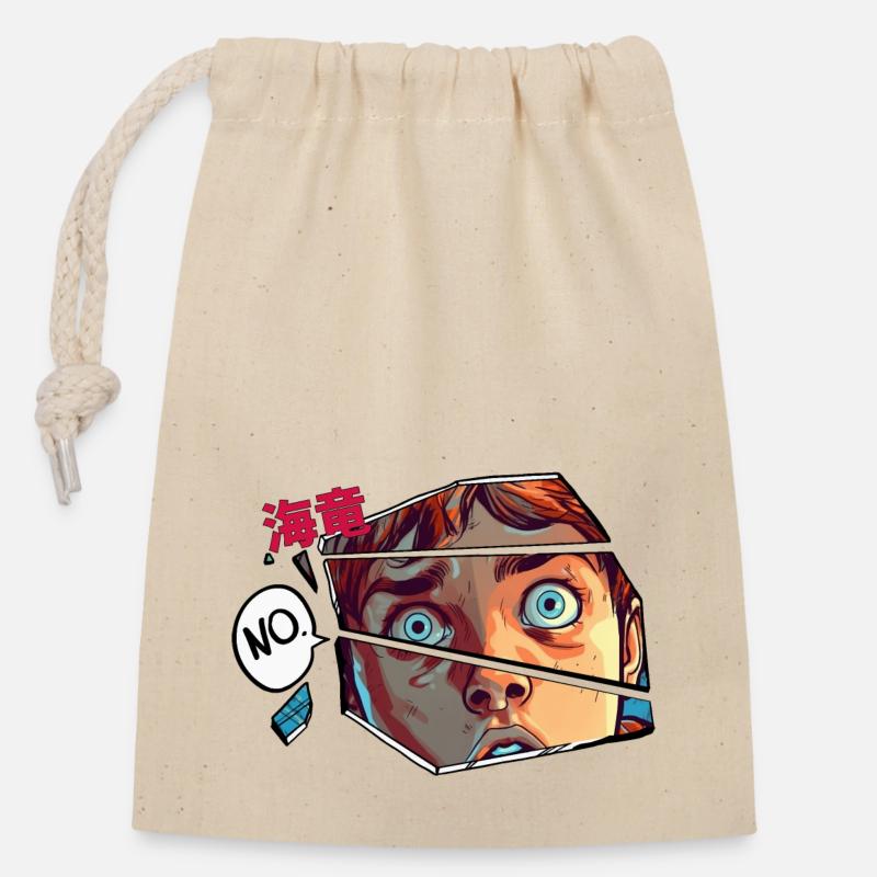 Comics fan! - Closable cotton gift bag (14x20cm) - nature