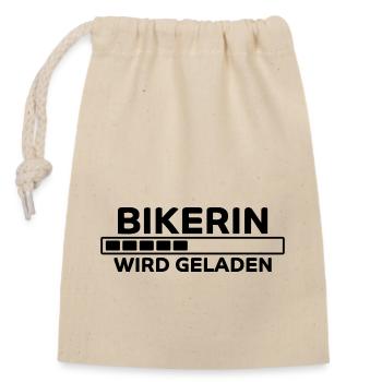 Bikerin Spruch Biker Lustiges Bikerin Geschenk - Verschließbarer Geschenkbeutel aus Baumwolle (14x20cm) - Natur - Vorne