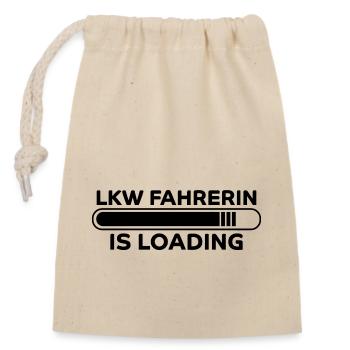 LKW Fahrerin Spruch Fun Lastwagenfahrerin Geschenk - Verschließbarer Geschenkbeutel aus Baumwolle (14x20cm) - Natur - Vorne