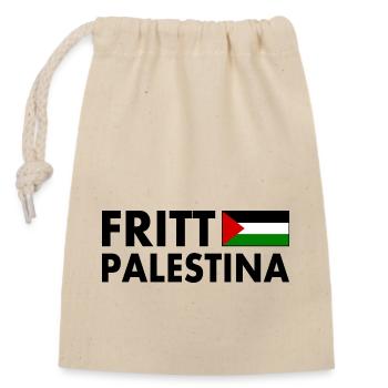 Fritt palestina - Closable cotton gift bag (14x20cm) - nature - Front