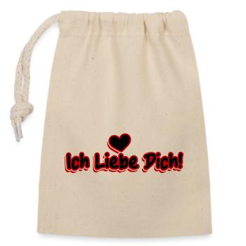 I Love You Saying Valentine's Day - Closable cotton gift bag (14x20cm) - nature - Front