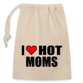 I love hot moms - Verschließbarer Geschenkbeutel aus Baumwolle (14x20cm) - Natur - Vorne