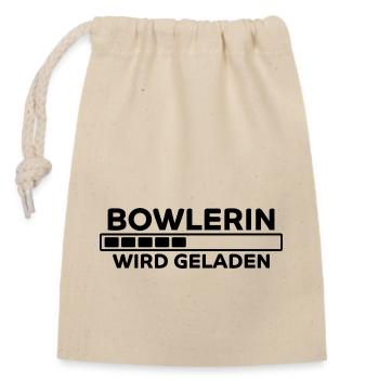 Bowlerin Bowling Spruch Lustiges Bowlerin Geschenk - Verschließbarer Geschenkbeutel aus Baumwolle (14x20cm) - Natur - Vorne
