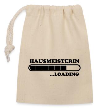 Hausmeisterin Spruch Lustig Hausmeisterin Geschenk - Verschließbarer Geschenkbeutel aus Baumwolle (14x20cm) - Natur - Vorne