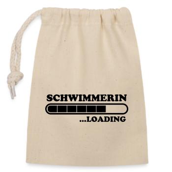 Schwimmerin Spruch Schwimmen Schwimmerin Geschenk - Verschließbarer Geschenkbeutel aus Baumwolle (14x20cm) - Natur - Vorne