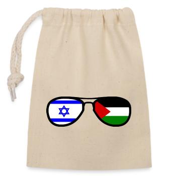 Free Palestine Israel peace - Closable cotton gift bag (14x20cm) - nature - Front