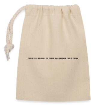 The future belongs to those who prepare for it - Closable cotton gift bag (14x20cm) - nature - Front