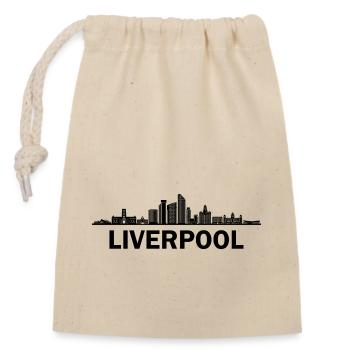 Liverpool City Skyline England United Kingdom - Verschließbarer Geschenkbeutel aus Baumwolle (14x20cm) - Natur - Vorne