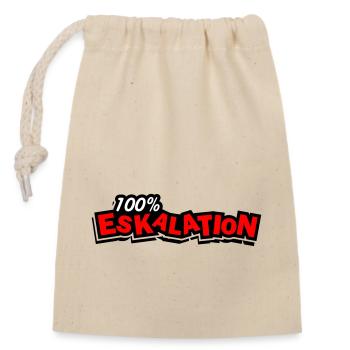 Eskalation 100% - Verschließbarer Geschenkbeutel aus Baumwolle (14x20cm) - Natur - Vorne