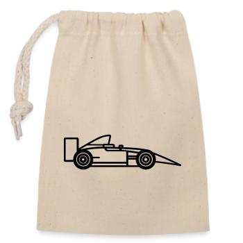 Race Car - Closable cotton gift bag (14x20cm) - nature - Front