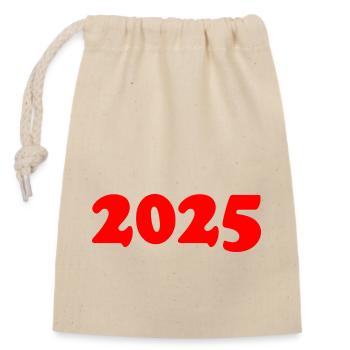 2025 - Sac cadeau en coton avec cordon (14 x 20 cm) - nature - Devant