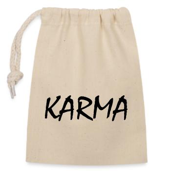 Karma - Sac cadeau en coton avec cordon (14 x 20 cm) - nature - Devant