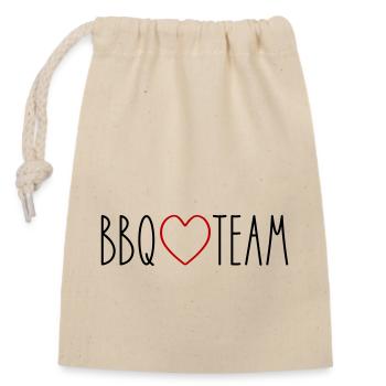 BBQ Grill Team Herz - Verschließbarer Geschenkbeutel aus Baumwolle (14x20cm) - Natur - Vorne
