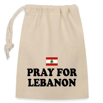Pray for lebanon - Sac cadeau en coton avec cordon (14 x 20 cm) - nature - Devant