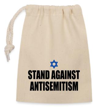 stand against antisemitism - Verschließbarer Geschenkbeutel aus Baumwolle (14x20cm) - Natur - Vorne
