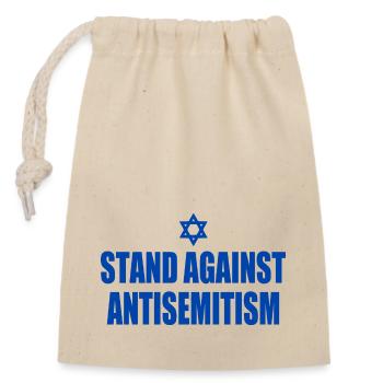 stand against antisemitism - Verschließbarer Geschenkbeutel aus Baumwolle (14x20cm) - Natur - Vorne