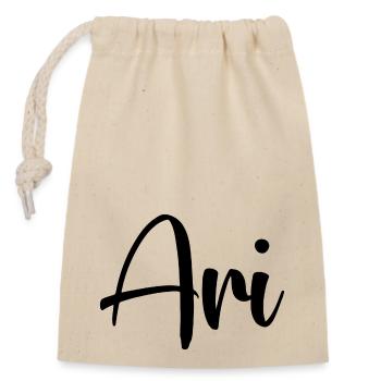 Name - Ari - Closable cotton gift bag (14x20cm) - nature - Front