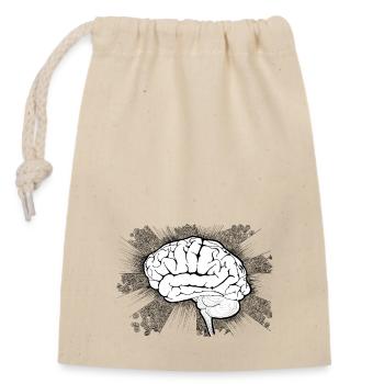 Brain Funfair Doodle Design - Closable cotton gift bag (14x20cm) - nature - Front