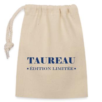 Taureau - Sac cadeau en coton avec cordon (14 x 20 cm) - nature - Devant