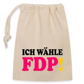 Ich wähle fdp - Verschließbarer Geschenkbeutel aus Baumwolle (14x20cm) - Natur - Vorne