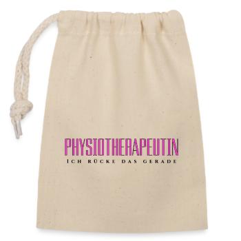 Physiotherapeutin - Ich rücke das gerade - Verschließbarer Geschenkbeutel aus Baumwolle (14x20cm) - Natur - Vorne