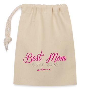 Meilleure maman depuis 2022 - Sac cadeau en coton avec cordon (14 x 20 cm) - nature - Devant