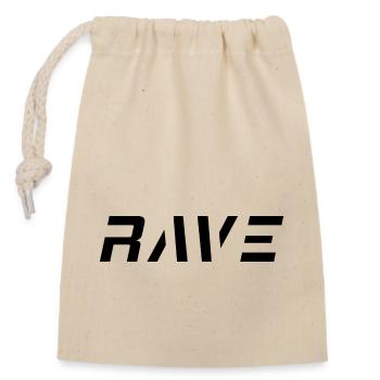 Techno Rave Festival Electro Music Raver - Sac cadeau en coton avec cordon (14 x 20 cm) - nature - Devant