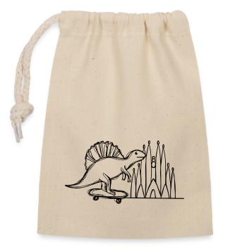 Patinage de dinosaures Sagrada Familia - Sac cadeau en coton avec cordon (14 x 20 cm) - nature - Devant