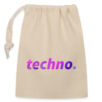 Techno Rave Festival Electro Music Raver - Sac cadeau en coton avec cordon (14 x 20 cm) - nature - Devant