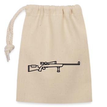 Sniper Shotgun - Closable cotton gift bag (14x20cm) - nature - Front