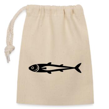 fish - Closable cotton gift bag (14x20cm) - nature - Front